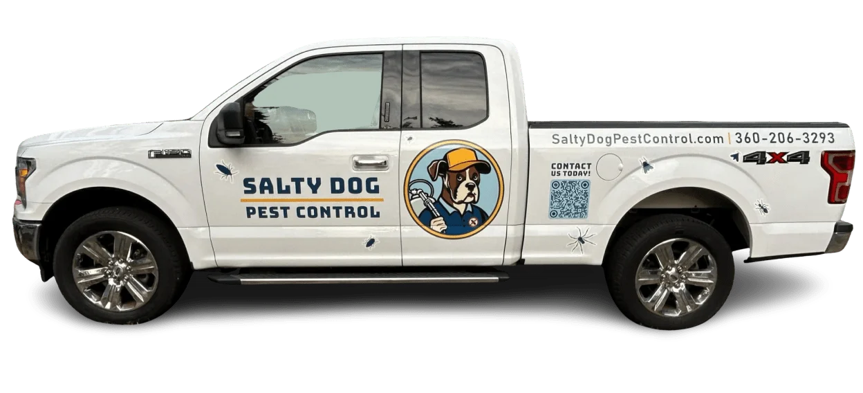 Salty Dog Pest Control truck servicing Whidbey Island and Skagit County
