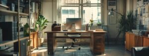 a sleek modern office workspace